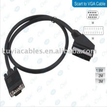 1.8M Scart zum VGA-Konverter Kabel 15 Pin HD Stecker Lead LCD